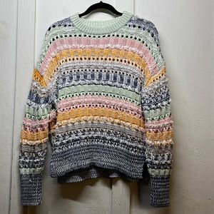 Colorful Lou & Grey open knit grandma sweater